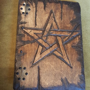 Book of Shadows with Pentagram design, holds 150 sheets of blank paper, Journal, Diary, Grimoire, Magic book, Magical book