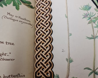 Wooden Celtic band bookmark.