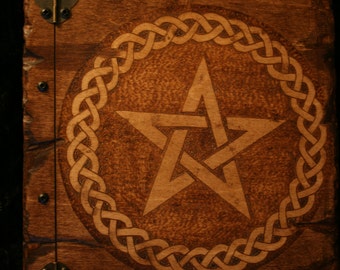 Book of Shadows with Celtic pentagram design and blank pages