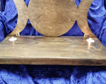 Altar shelf with design stand up triple moon