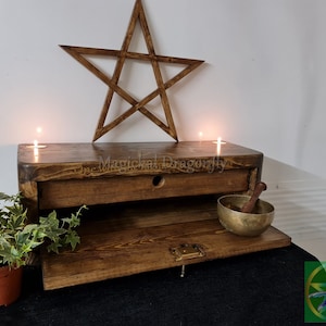 Wooden trunk, Witches trunk, Altar table, Witches Altar, Altar, Pagan, trunk, handmade wooden trunk, Yule gift, Birthday gift, lockable