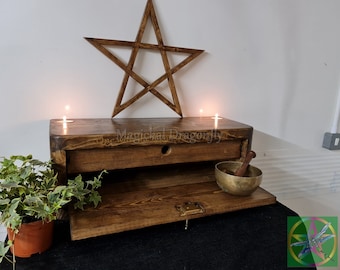 Wooden trunk, Witches trunk, Altar table, Witches Altar, Altar, Pagan, trunk, handmade wooden trunk, Yule gift, Birthday gift, lockable