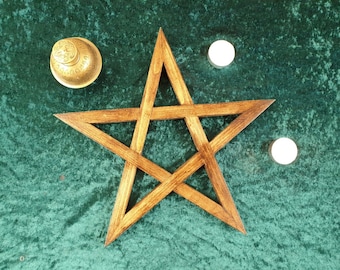 Pentagram, wooden pentagram, pentagram for Altar, Handmade wooden pentagram, Pagan decoration, Ritual, Pagan, Wiccan, Mabon, Yule, Samhain,