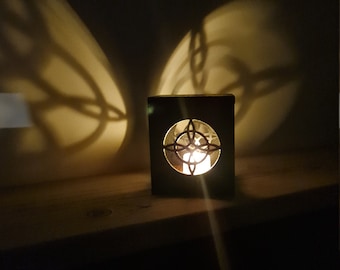 Witch's knot shadow T-light holder, Tea light holder, battery candle holder, candle holder, Witch's knot, night light, Altar candle