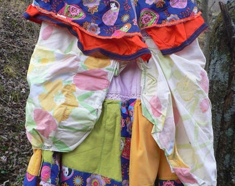 jupe hippie "MATRIOSHKA" en patchwork de coton