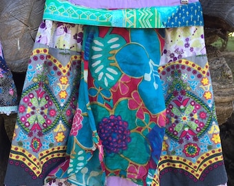 falda en patchwork etnico para niña