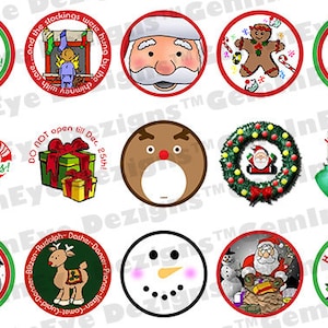 Christmas time 1&quot; round bottle cap images