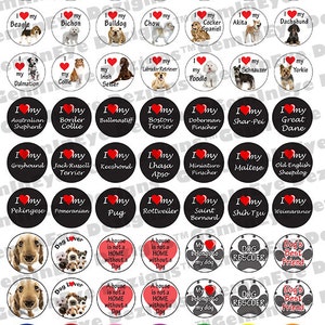 Dog Lover 1&quot; round bottle cap images - customizable color