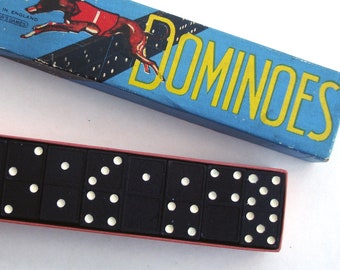 Double Six Dominoes Greyhound Brand Spears Games 28 Vintage Double Six Dominoes toy pub game traditional game dominoes