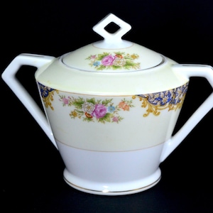 Vintage Noritake Sugar Bowl Lidded Sugar Bowl Art Deco