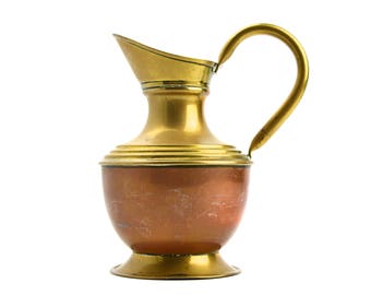 Vintage  Copper and Brass Jug Copper Pitcher Vintage Brass Pitcher Vintage Metalware