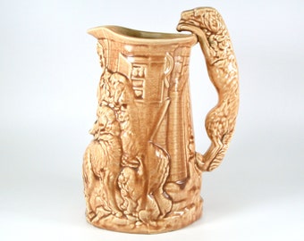 Old Feeding Time Jug, Reproduction of Samuel Alcock Jug, Vintage Burleigh Ware Jug