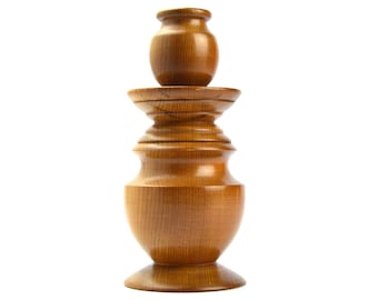 Wooden Chamberstick Vintage Candle Holder Retro Wood Candlestick Vintage Lighting Candlestick Holder