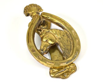 Horse Door Knocker, Horse Brass Door Knocker, Vintage Door Knocker