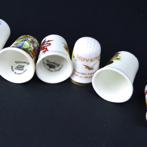 Vintage Collectable vingerhoed Finsbury Royal Albert Spode Baraclough Coverswall Thimbles november vingerhoed Fine Bone China Collector vingerhoed