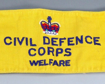 Civil Defence Corps Welfare Lewis Falk Limited CD/48E Civil Defence Armband Vintage Militaria Military Armband Broad Arrow