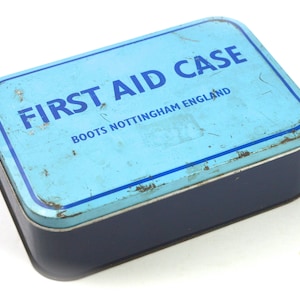Vintage Tin First Aid Case Boots of Nottingham First Aid Tin Vintage Housewares Vintage Storage
