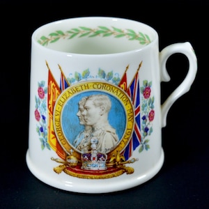 1930s Royal Doulton Vintage Mug Cup Coronation George VI Elizabeth  Souvenir