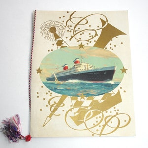 Vintage Menu for the Gala Dinner on board the S S United States with the Commodore John W Anderson Captain U S N R