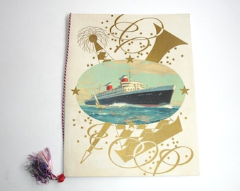 Vintage Menu for the Gala Dinner on board the S S United States with the Commodore John W Anderson Captain U S N R