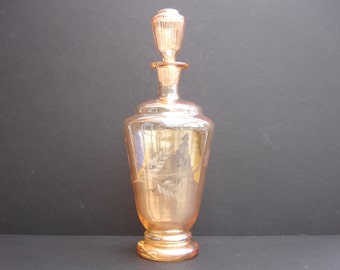 Vintage Golden Glass Decanter Glass Decanter Vintage Decanter Vintage Glassware with a Gold Hue