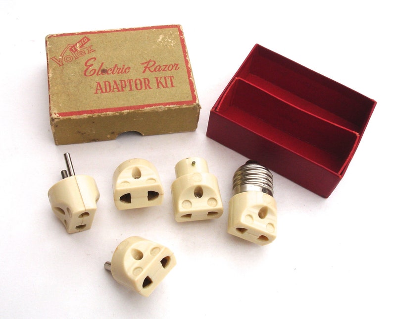 1950s Retro Volex Temco Electric Razor Adaptor Kit Electric Shaver ...