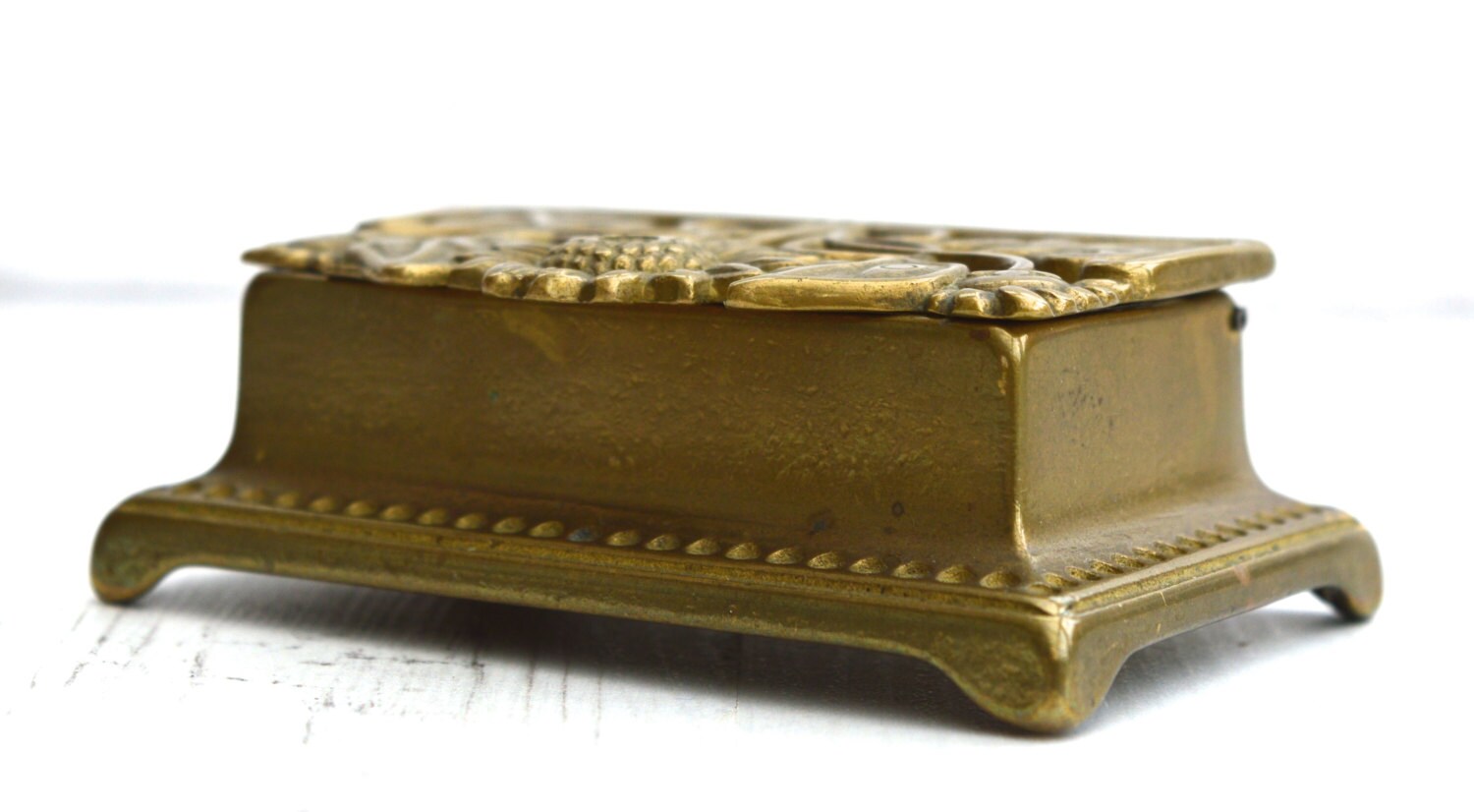 Vintage Postage Stamp Holder Brass Inkwell Vintage Ink Pot Etsy UK