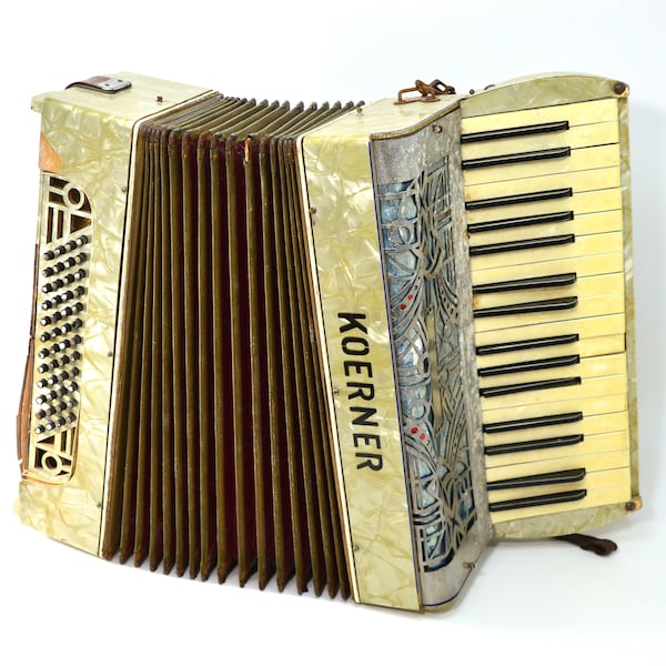 1930s Koerner Accordion Vintage Organ Hand Held Accordion Vintage Musical Instrument Vintage Melodion Squeeze Box