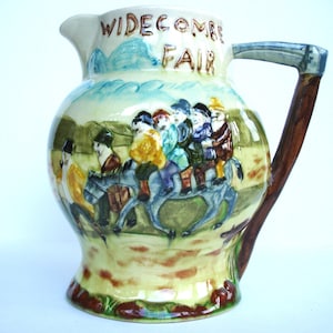 1950s Widecombe Fair Vintage Jug Vintage Water Pitcher Vintage Tableware Uncle Tom Cobley and All image 1