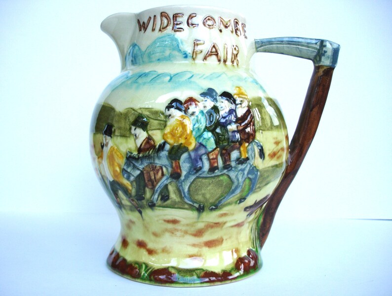 1950s Widecombe Fair Vintage Jug Vintage Water Pitcher Vintage Tableware Uncle Tom Cobley and All image 1