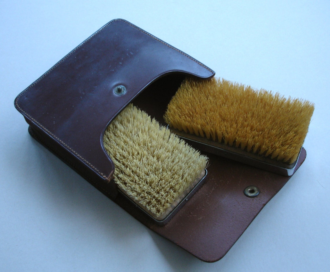 1950s Vintage Brush Set 2 Chrome Brushes With Real Bristles Etsy