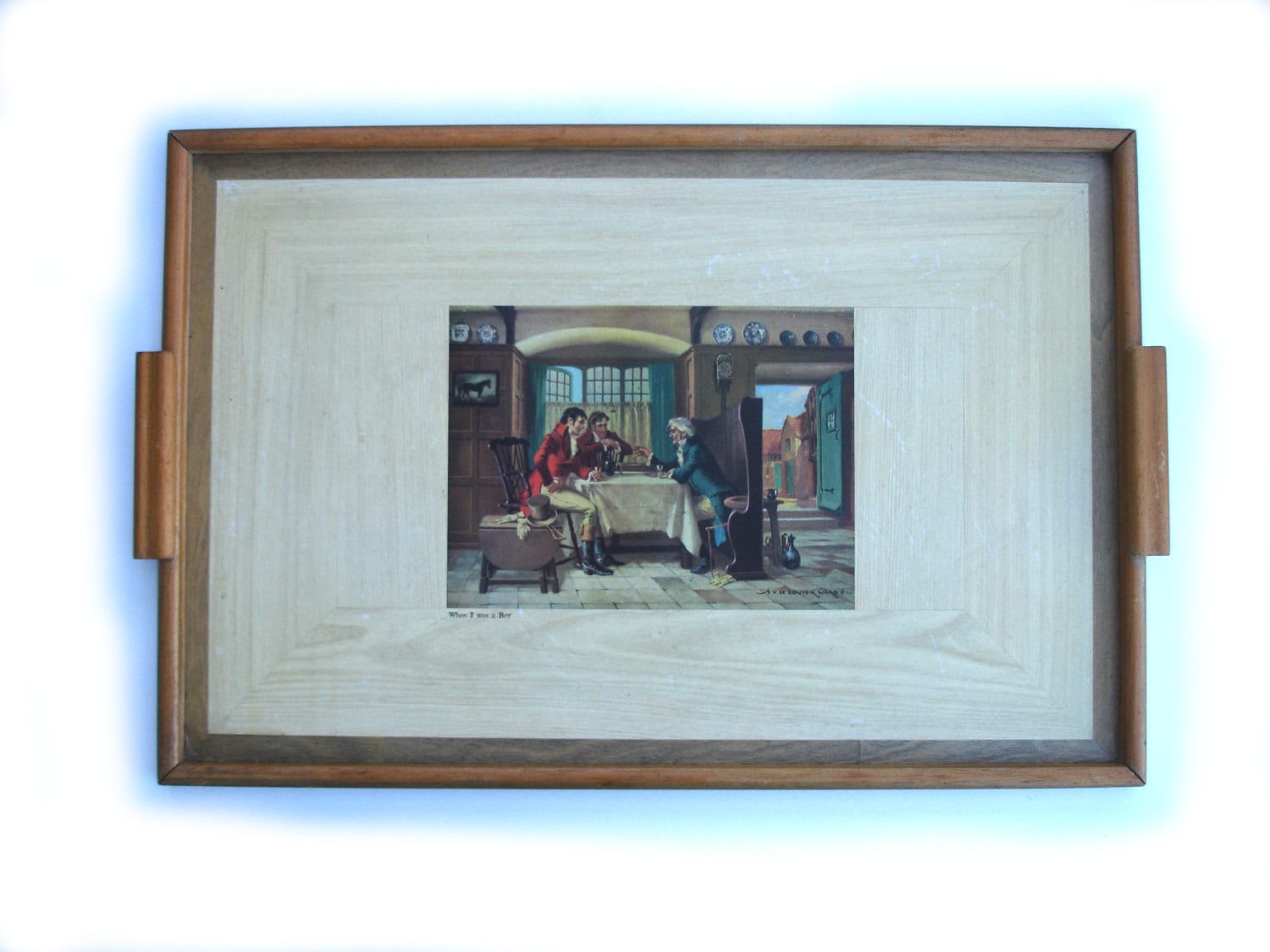 Plateau En Bois Vintage Des Années 1950 Quand J'étais Un Garçon Par V De Beauvoir Ward Vintage Desserte Cuisine Housewares