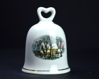 Vintage Bell Winter Scene Bell Christmas Bell Vintage Bell Vintage Snow Bell Vintage Home Decor