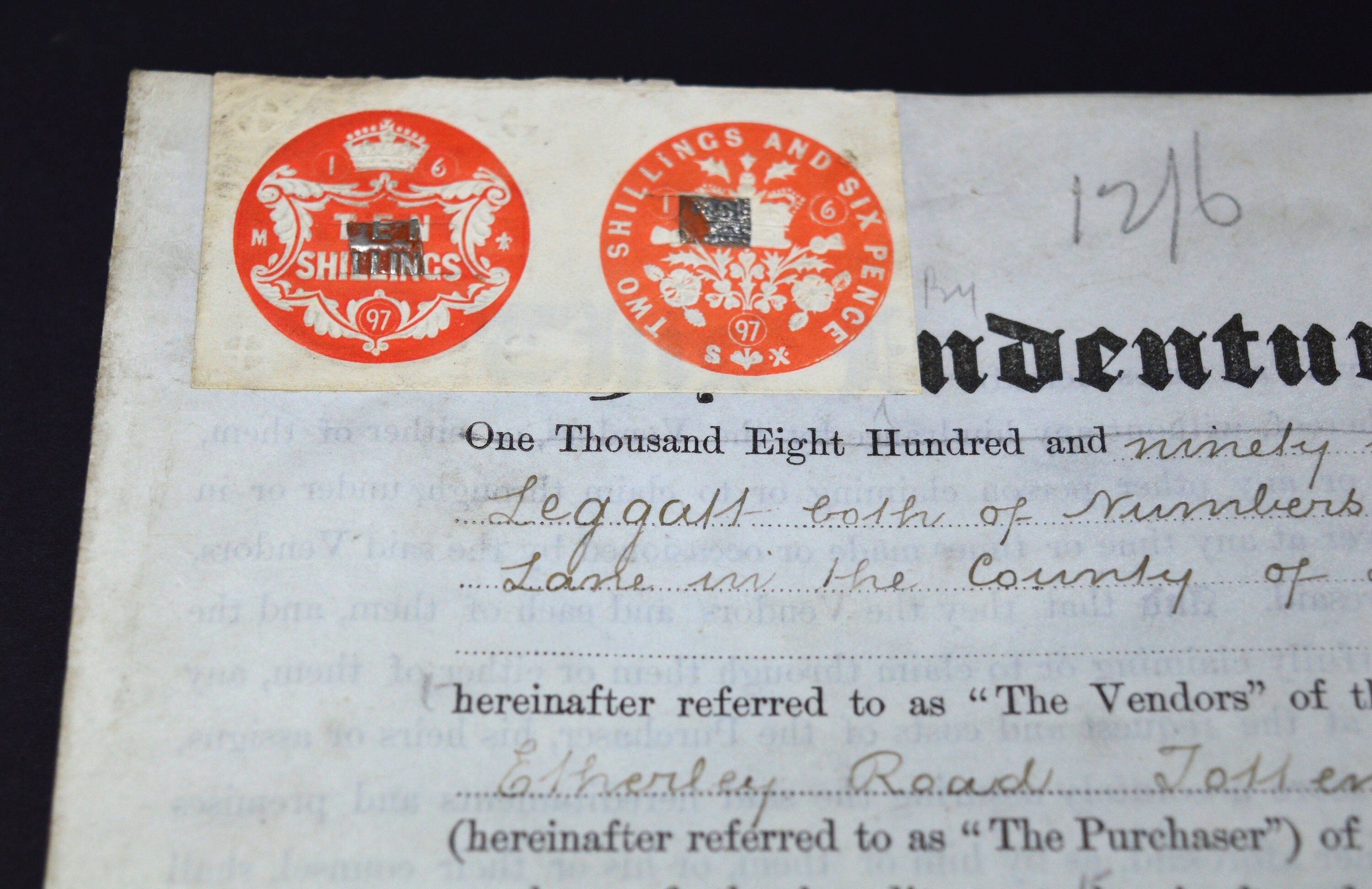 Image of 1897 Deeds Muswell Hill Estate Land Registry Indenture Barnard Conveyance Freehold Plot Middlesex Property Ephemera Local History