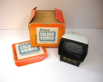 1970s Prinz Colour Viewer Dixons Twin Optically Ground Lenses 35mm Photo Viewer Color AGFA KODAK Slides Table Viewer Original Instructions