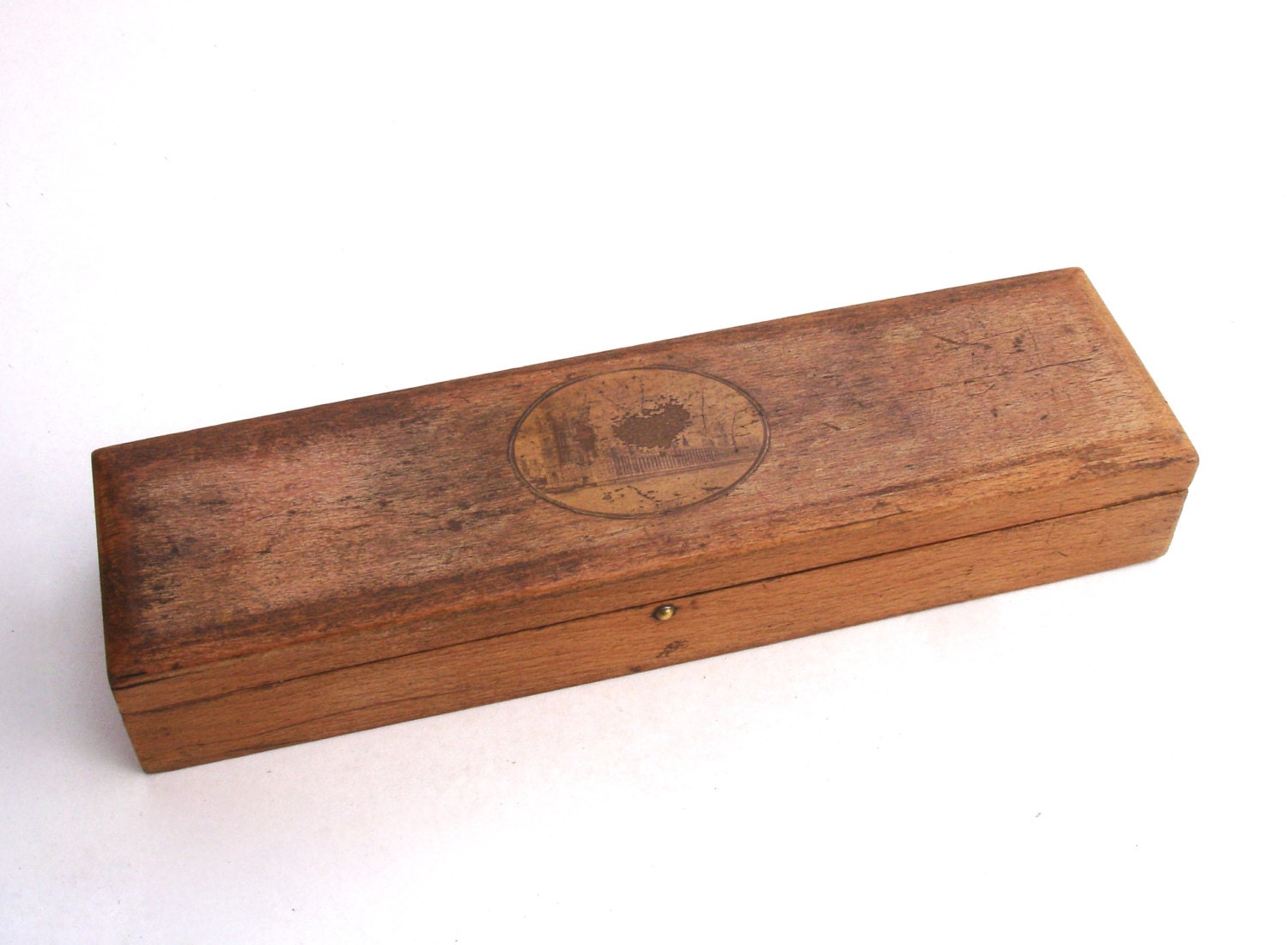 Vintage Wooden Box With a Green Felt Lining Houses of Etsy UK