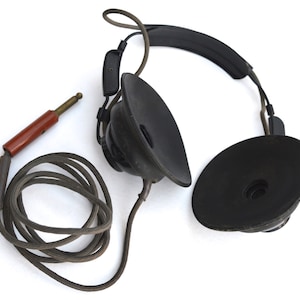 YA6401 Tele Attchment Headgear Double No1 MKV World War II Vintage Military Headphones Communications World War II Kit