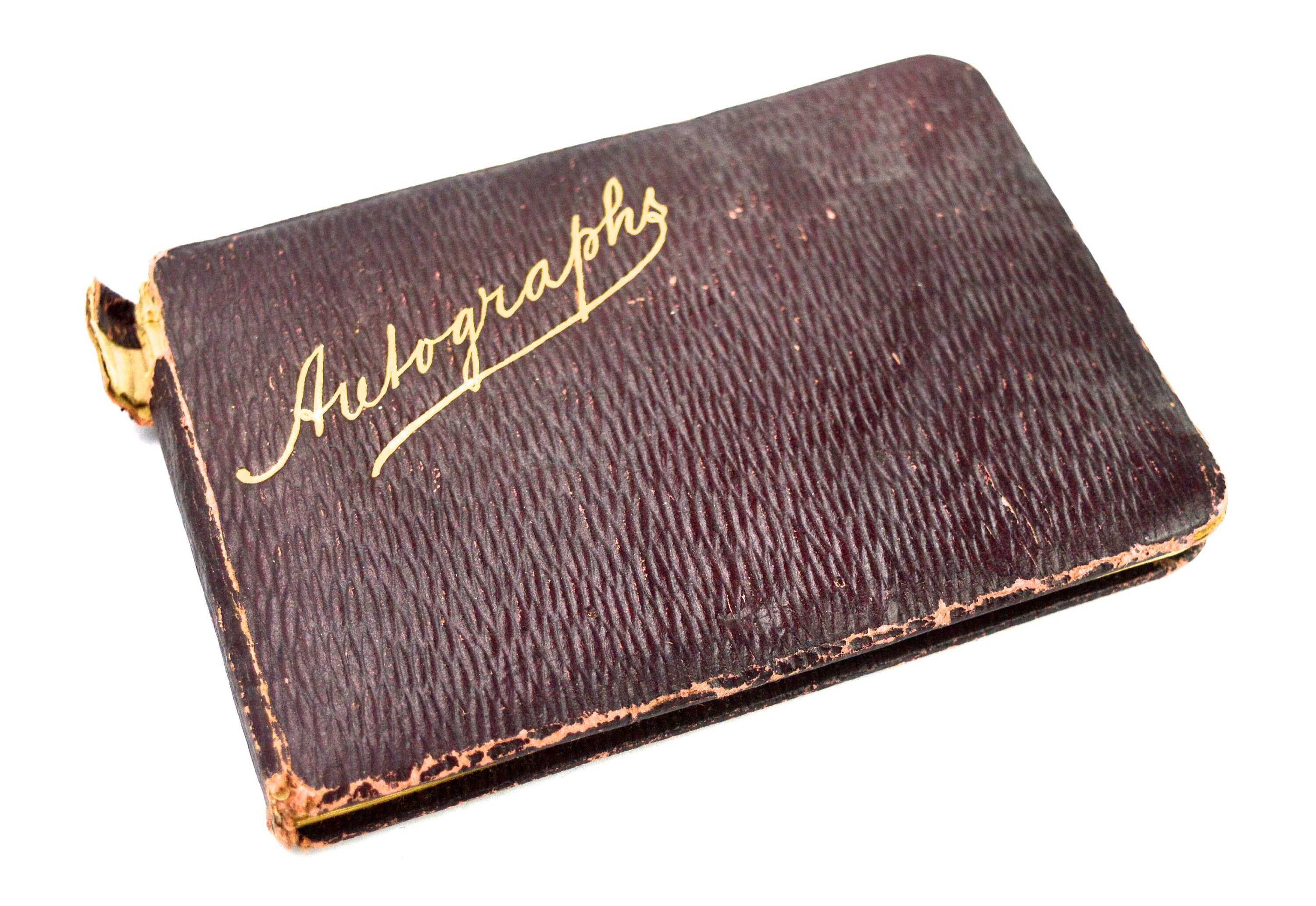 Image of 1916 Antique Autograph Book Vintage Memorabilia Memory Ephemera