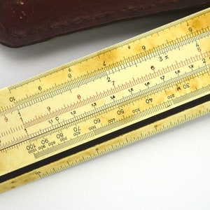 Vintage AW Faber Castell 1/87 12 Inch Slide Rule Leather Carry Case ...