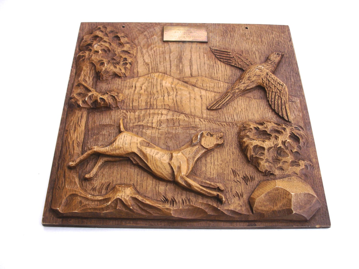 Vintage Wooden Wall Plaque WO SGTs Mess Plaque 2RTR Royal Tank Regiment Sgt Mrs Amara Vintage Wood Hanging Military Plaque Gun Dog Geese