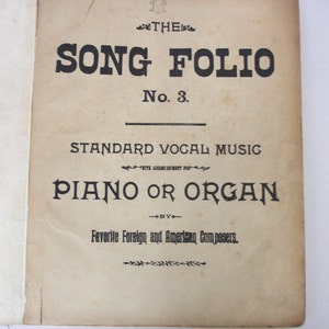 1890er Jahren das Lied Folio Nr. 3 Norm Vokalmusik mit Begleitung für Klavier oder Orgel Favorit Außen- und amerikanischer Komponisten