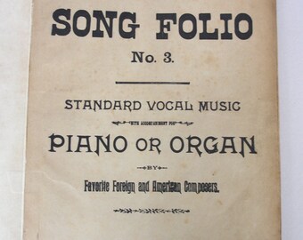 década de 1890 la canción Folio No 3 estándar Vocal música con acompañamiento de Piano u órgano favorito de compositores extranjeros y americanos