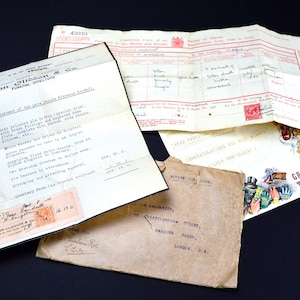 Certificato di nascita dell'annata Jessie Florence Smith Interment Jessie Florence Rendall telegramma Vintage Ephemera storia locale della famiglia Woodstock