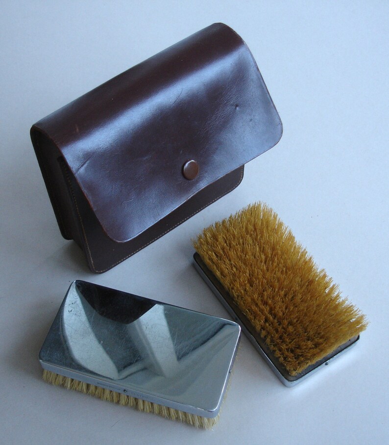 1950s Vintage Brush Set 2 Chrome Brushes With Real Bristles Vintage