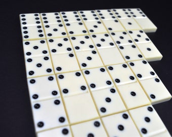 Complete 28 Vintage Set of Cream Double Six Dominoes Vintage Toy Vintage Game Traditional Game Pub Game Vintage dominoes Vintage Dominoes