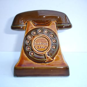 1960s Studio Szeiler Telephone Vintage Moneybox Money Box Vintage Piggy Bank Savings Box