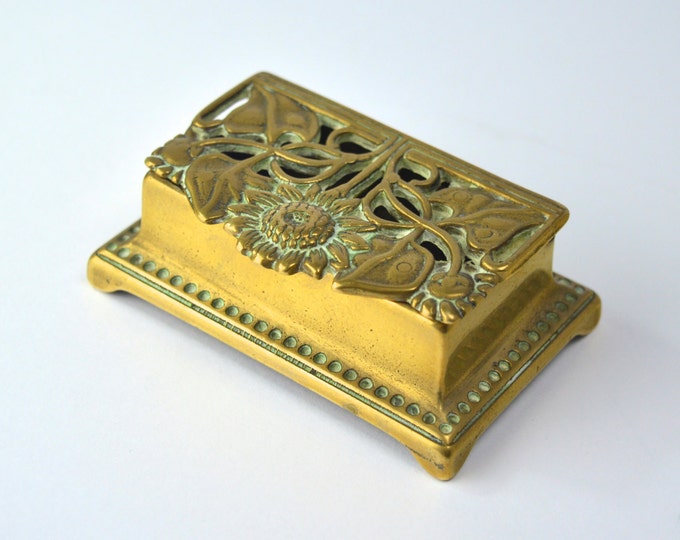 Vintage Postage Stamp Holder Brass Inkwell Vintage Ink Pot Etsy UK