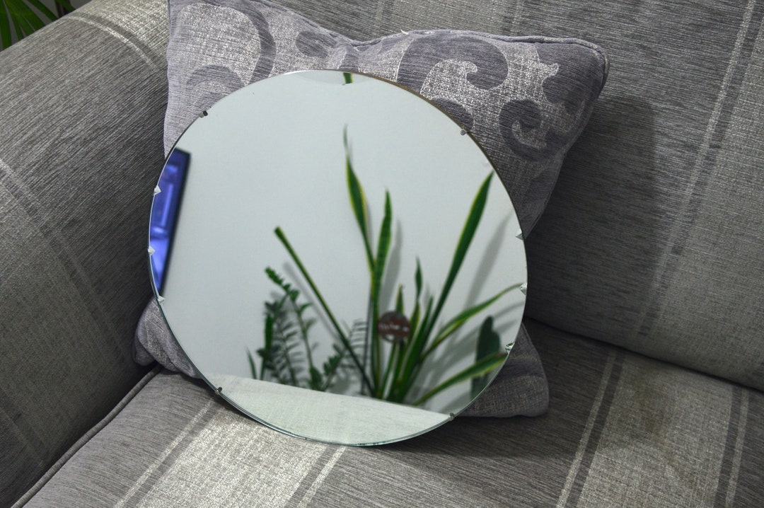 1940s Art Deco Round Wall Mirror Vintage Mirror With Bevelled Edge ...