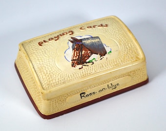 Playing Card Set in a Ceramic Box Ross-on-Wye Vintage Playing Cards Card Set Toy Game Traditional Card Game Pack of Cards Canasta