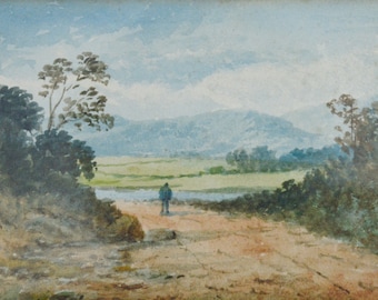 Cumberland Vintage Watercolor Painting Irish Painting Landscape Painting Vintage Art OOAK Painting Watercolor Painting